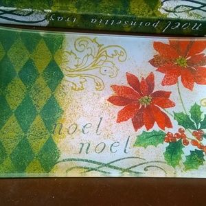 Noel Poinsettia Glass Tray - Great American In Box